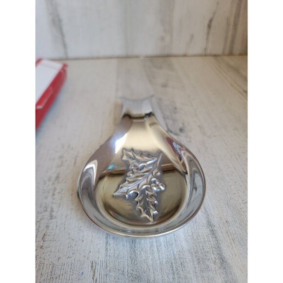 Lenox holiday Pinecone Holly‎ spoon rest Xmas home decor kitchen - Picture 3 of 7